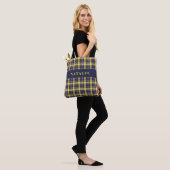 Tartan Karo personalisiert Winter Tasche (Am Model)