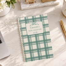 Tartan Karo Salbei Grün Creme Schleife Neues Kapit