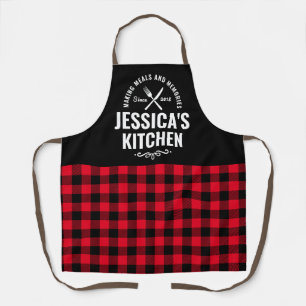 Tartan Karo Vintage Rustikale Frau Kochen Küche Schürze