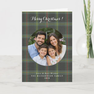 Tartan Karo Weihnachten mit individuellem Foto Karte