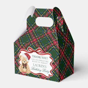 Tartan-Karo-Weihnachtsbär-Geburtstags-Geschenkbox Geschenkschachtel