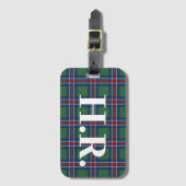 Tartan-Karree-Muster personalisiert Gepäckanhänger (Vorderseite Vertikal)