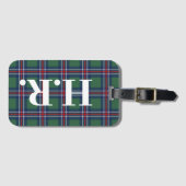 Tartan-Karree-Muster personalisiert Gepäckanhänger (Vorderseite (Horizontal))