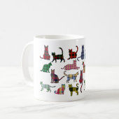 Tartan-Katzen Kaffeetasse (Vorderseite Links)