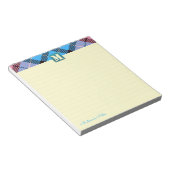 Tartan Leather Custom Script Monogram Cream Linken Notizblock (angewinkelt)