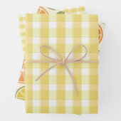 Tartan lemon yellow set wrapping paper geschenkpapier set (Beispiel)