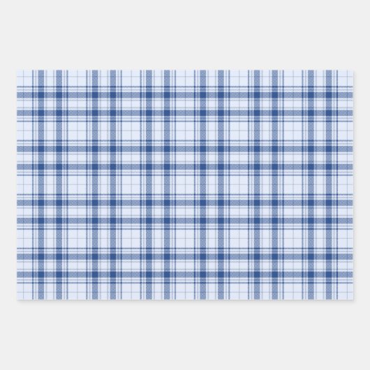 Tartan - Licht bis Marineblau - Differenz Geschenkpapier Set (Vorderseite 3)