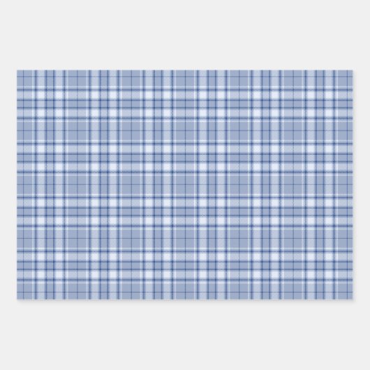 Tartan - Licht bis Marineblau - Differenz Geschenkpapier Set (Vorderseite 2)