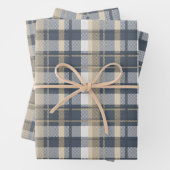 Tartan - Marine, Sand und Natural White Geschenkpapier Set (Beispiel)