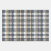 Tartan - Marine, Sand und Natural White Geschenkpapier Set (Vorderseite)