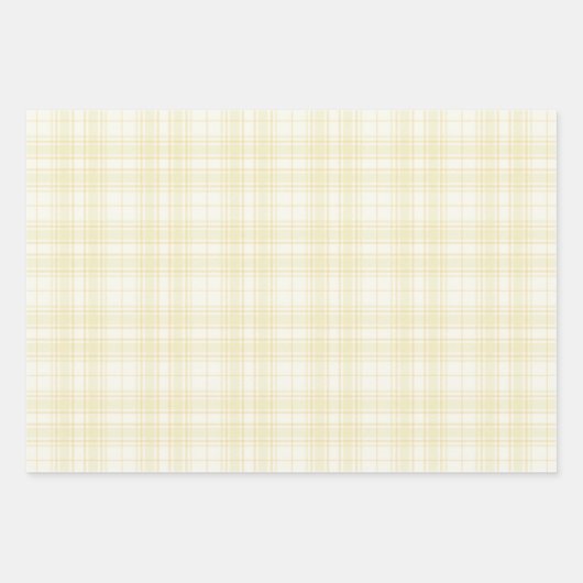Tartan - Mehrere Farben von Pastellgelb Geschenkpapier Set (Vorderseite)