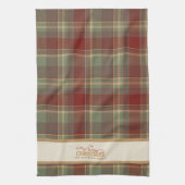 Tartan Merry Christmas Gold Frame ID1141A Geschirrtuch (Vertikal)