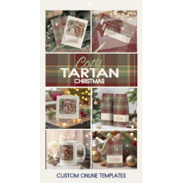 Tartan Merry Christmas Gold Frame ID1141A Geschirrtuch