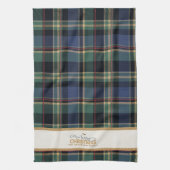 Tartan Merry Christmas Gold Frame ID1141B Geschirrtuch (Vertikal)