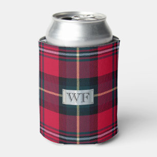 Tartan mit (oder außen) Ihren Initialen Dosenkühler