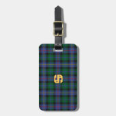 Tartan mit (oder ohne) Ihrem Initial Gepäckanhänger (Vorderseite vertikal)