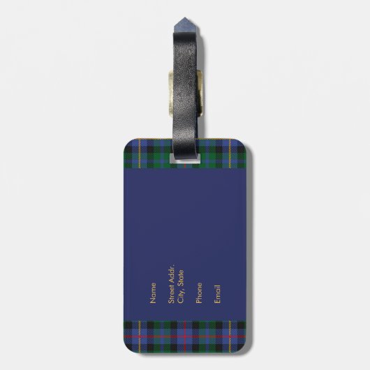 Tartan mit (oder ohne) Ihrem Initial Gepäckanhänger (Rückseite vertikal)