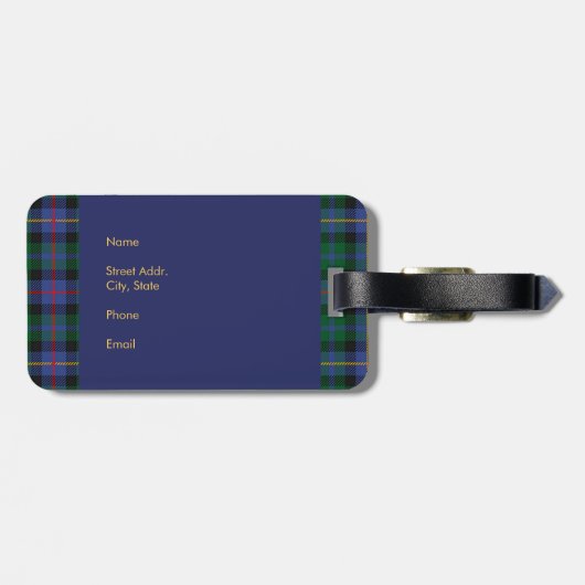 Tartan mit (oder ohne) Ihrem Initial Gepäckanhänger (Rückseite horizontal)