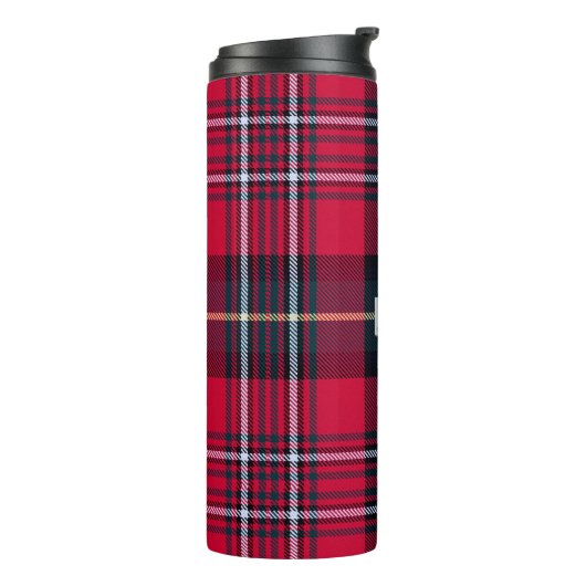 Tartan mit (oder ohne) Ihren Initialen Thermosbecher (Nach links gedreht)