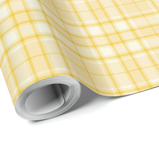 Tartan - Mittelgelb bis dunkelgelb Geschenkpapier (Rolleneckpunkt)