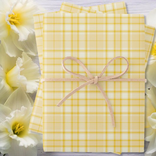 Tartan - Mittelgelb bis dunkelgelb Geschenkpapier Set