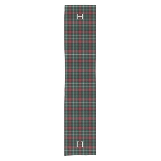Tartan Monogram Table Runner Kurzer Tischläufer (Vorderseite)