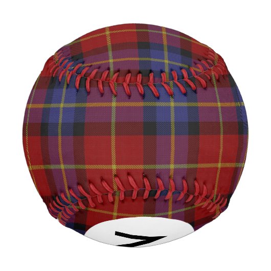 Tartan-Monogramm-Muster Baseball (Rückseite)