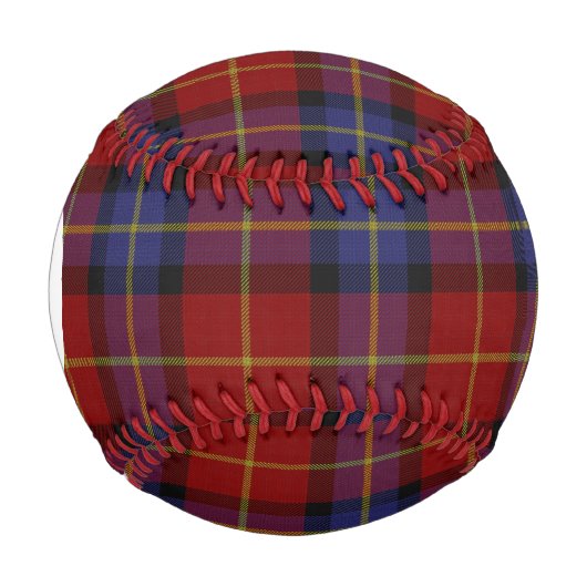 Tartan-Monogramm-Muster Baseball (Vorderseite)