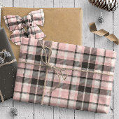 Tartan Muster10 Rosa und Grau ID210 Geschenkpapier