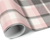 Tartan Muster10 Rosa und Grau ID210 Geschenkpapier (Rolleneckpunkt)