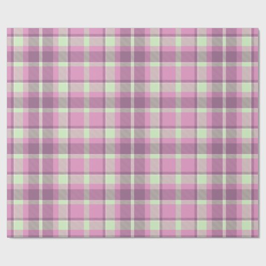 Tartan Muster1 Plum und weich grünes ID210 Geschenkpapier (Flach)