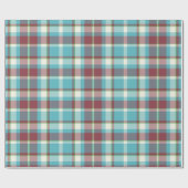 Tartan Muster4 Türkis und Rot ID210 Geschenkpapier (Flach)