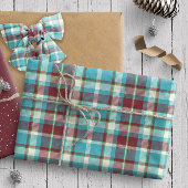 Tartan Muster4 Türkis und Rot ID210 Geschenkpapier