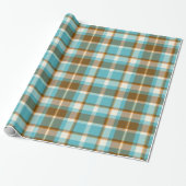Tartan Muster5 Türkis und Gold ID210 Geschenkpapier (Ungerollt)