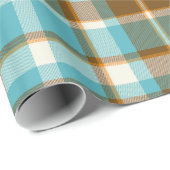 Tartan Muster5 Türkis und Gold ID210 Geschenkpapier (Rolleneckpunkt)