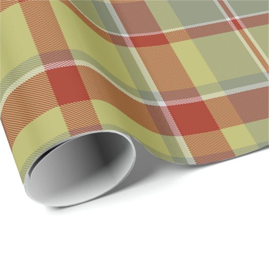 Tartan Muster7 Olive Green and Red ID210 Geschenkpapier (Rolleneckpunkt)