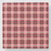 Tartan Muster Fabric Marble Stone Untersetzer (Vorderseite)