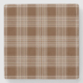 Tartan Muster Fabric Marble Stone Untersetzer (Vorderseite)