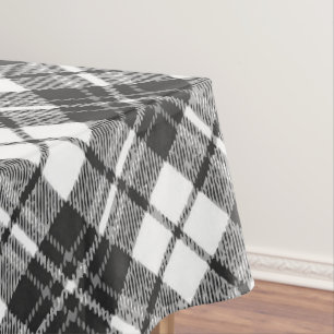 Tartan-Muster Feiertage Weihnachten schwarz weiß Tischdecke