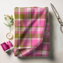Tartan Muster Hot Pink and Olive ID210