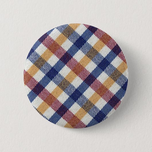 Tartan Muster in mehrfarbigen Farben Button (Vorderseite)