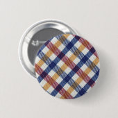 Tartan Muster in mehrfarbigen Farben Button (Vorne & Hinten)