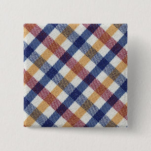 Tartan Muster in mehrfarbigen Farben Button