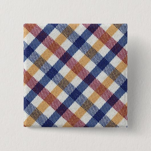 Tartan Muster in mehrfarbigen Farben Button (Vorderseite)