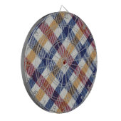 Tartan Muster in mehrfarbigen Farben Dartscheibe (Vorderseite Links)