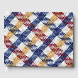 Tartan Muster in mehrfarbigen Farben Gästebuch
