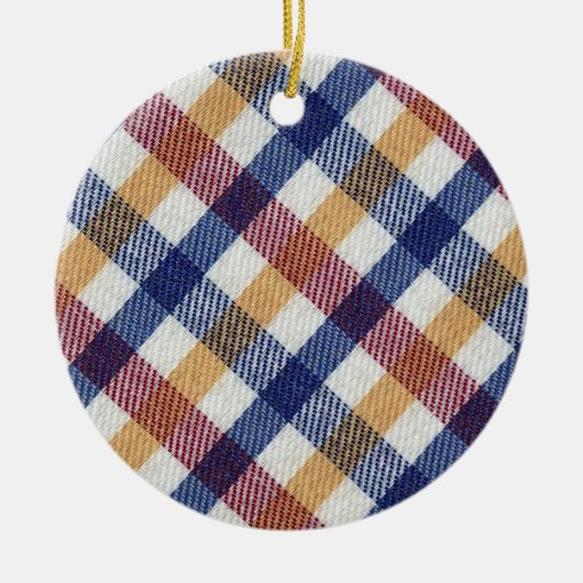 Tartan Muster in mehrfarbigen Farben Keramik Ornament (Vorne)