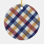 Tartan Muster in mehrfarbigen Farben Keramik Ornament (Hinten)