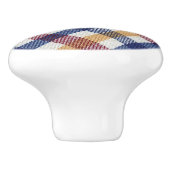 Tartan Muster in mehrfarbigen Farben Keramikknauf (Seitenansicht)