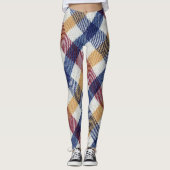 Tartan Muster in mehrfarbigen Farben Leggings (Vorderseite)
